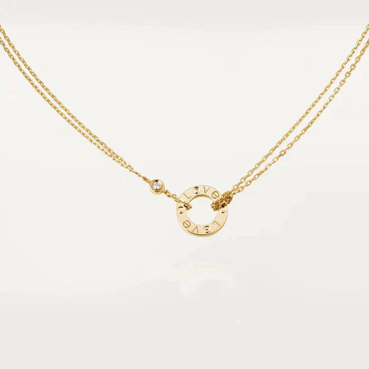 [Noble Jewelry]LOVE NECKLACE 16MM 2 DIAMONDS