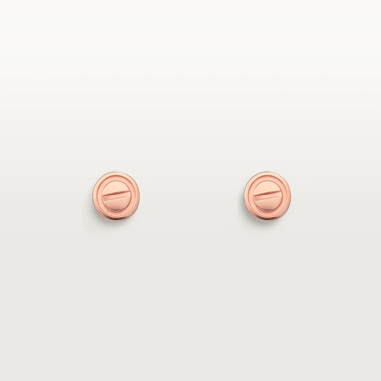 [Noble Jewelry]LOVE EARRINGS PINK GOLD 10MM