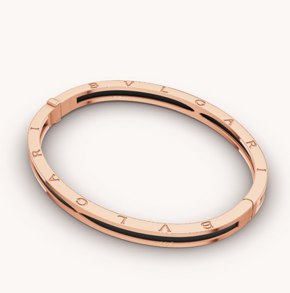 [Noble Jewelry]ZERO 1 PINK GOLD WITH BLACK CERAMIC BRACELET