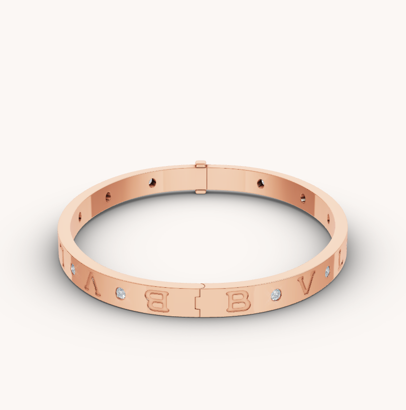 [Noble Jewelry]ZERO 1 PINK GOLD 12 DIAMONDS BRACELET