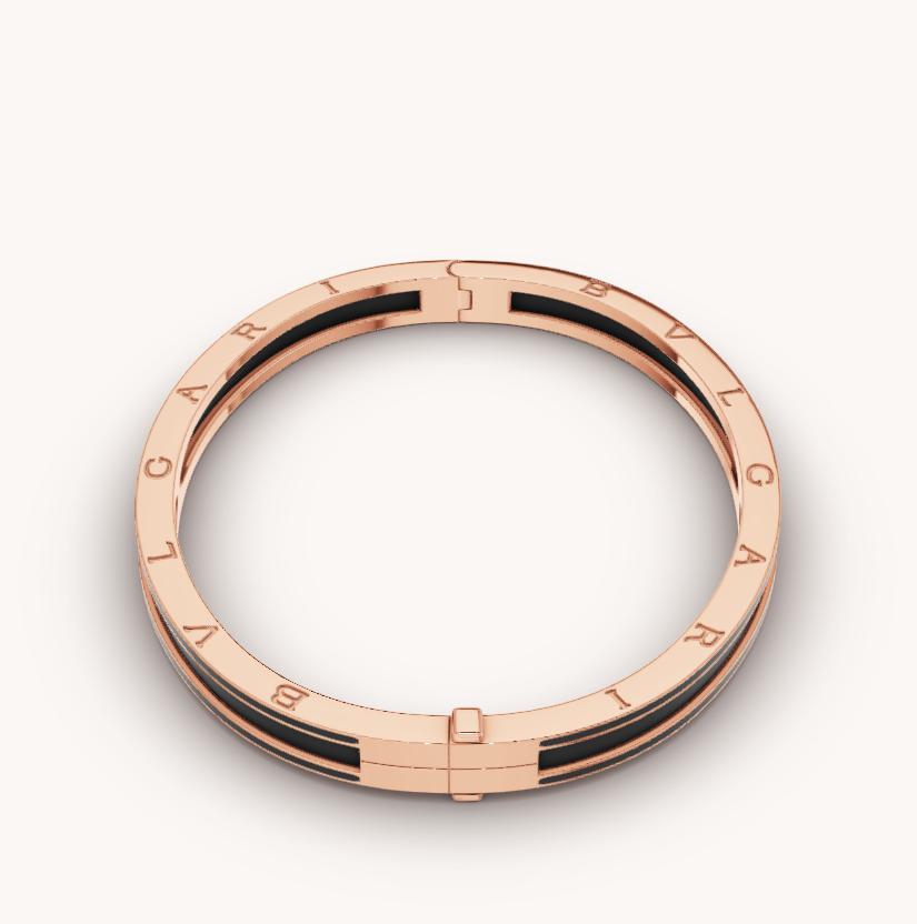 [Noble Jewelry]ZERO 1 PINK GOLD WITH MATTE BLACK CERAMIC BRACELET