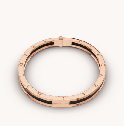 [Noble Jewelry]ZERO 1 PINK GOLD WITH BLACK CERAMIC BRACELET