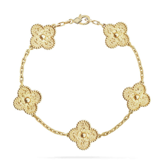 [Noble Jewelry]CLOVER 5 MOTIFS BRONZING BRACELET