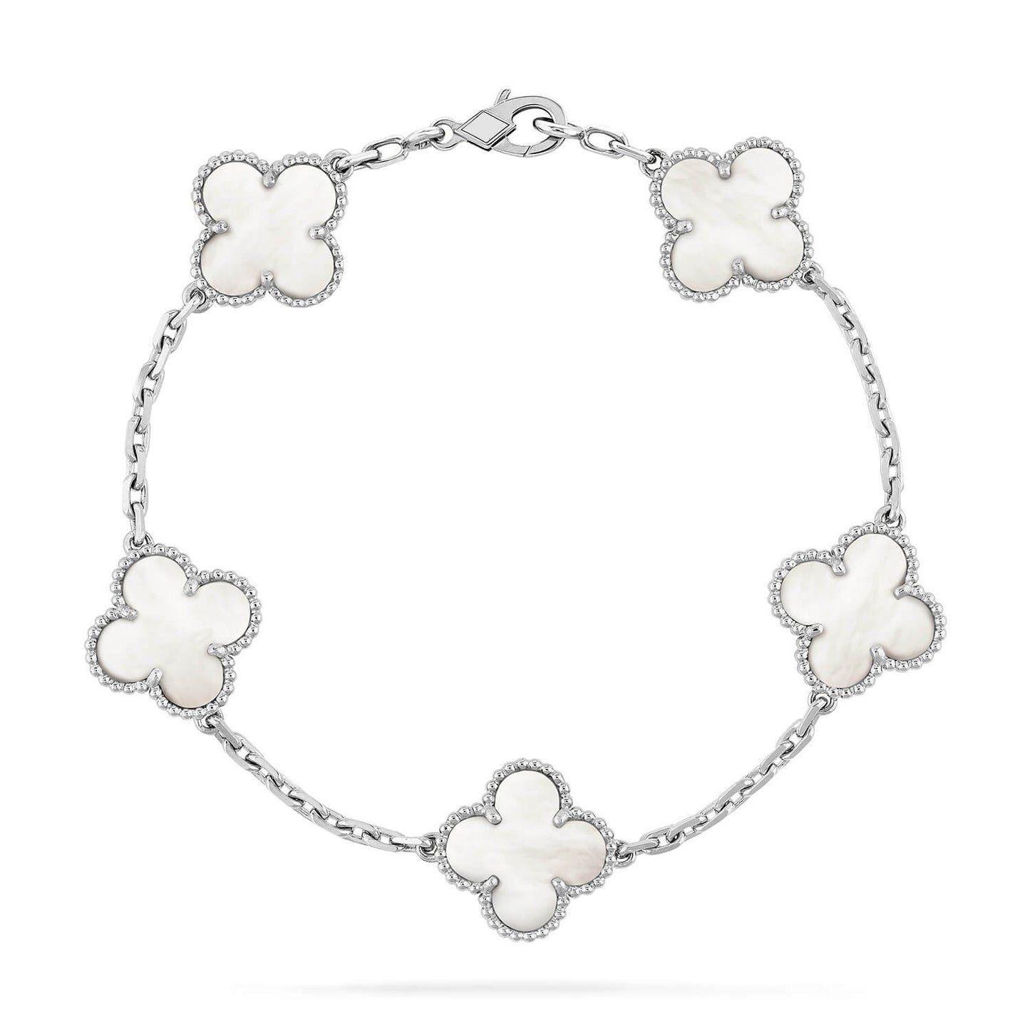 [Noble Jewelry]CLOVER SILVER MOP 5 MOTIF BRACELET