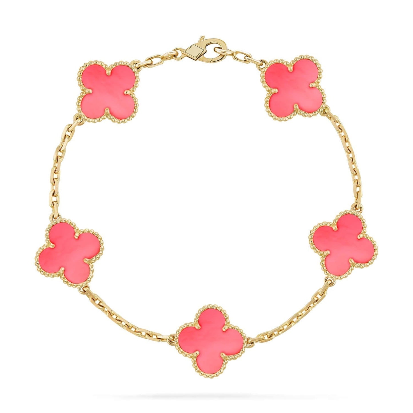 [Noble Jewelry]CLOVER 5 PINK MOP BRACELET