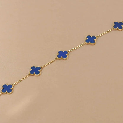 [Edler Schmuck]CLOVER 5 MOTIVE BLAUER ACHATARMBAND