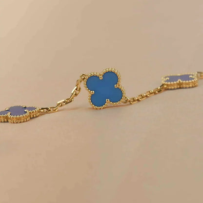 [Edler Schmuck]CLOVER 5 MOTIVE BLAUER ACHATARMBAND