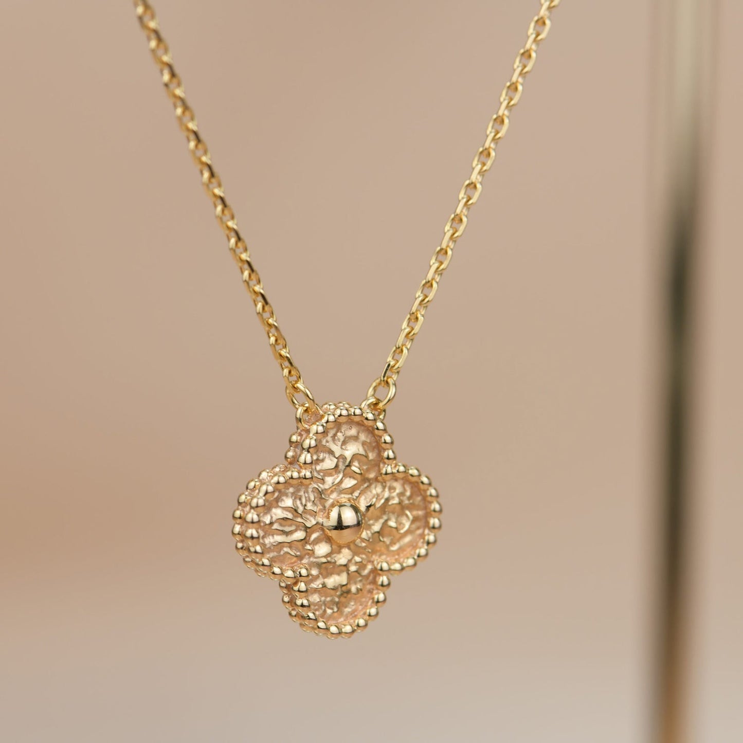 [Noble Jewelry]CLOVER 15MM  BRONZING NECKLACE