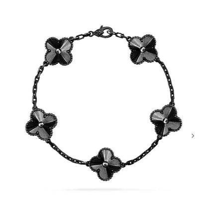 [Noble Jewelry]CLOVER 5 MOTIF BLACK BRACELET