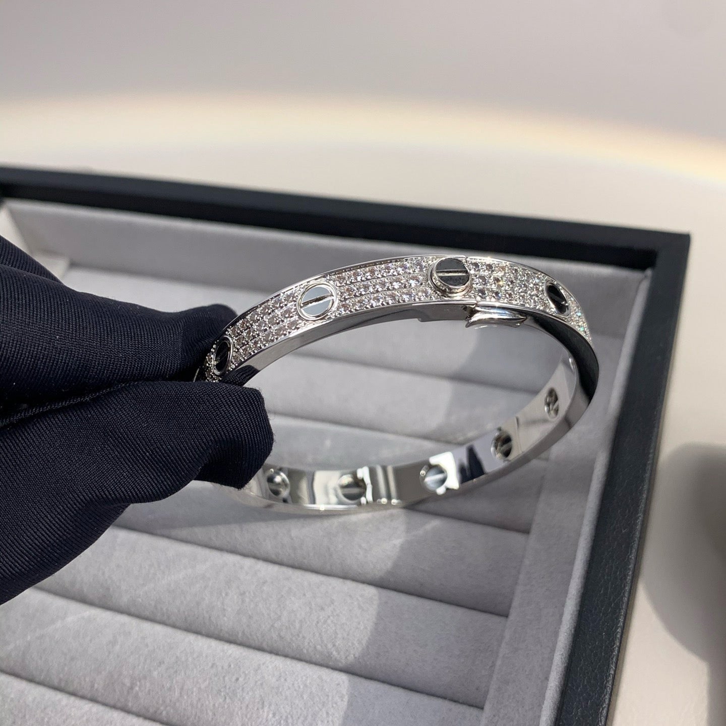 [Noble Jewelry]LOVE BRACELET 6.1MM DIAMOND-PAVED CERAMIC