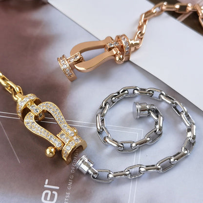 [Noble Jewelry]FORCE LARGE HORSESHOE CLASP  METAL BRACELET