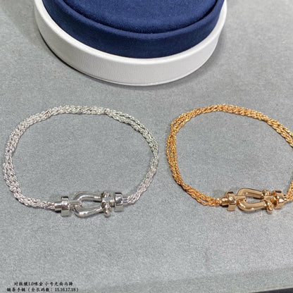 [Noble Jewelry]FORCE SMALL HORSESHOE  DIAMOND CHAIN ROPE BRACELET