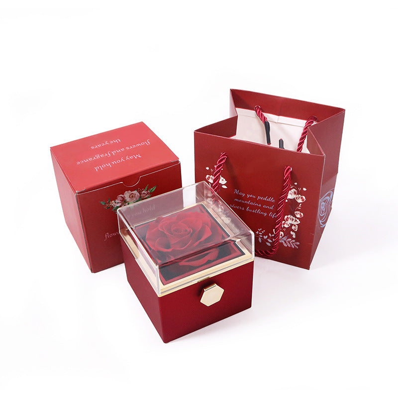 CREATIVE ROTATING PRESERVED ROSE JEWELRY GIFT BOXï¼_O LOGO)