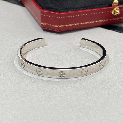 [Noble Jewelry]LOVE BRACELET 6.1MM 1 DIAMOND OPEN CUFF