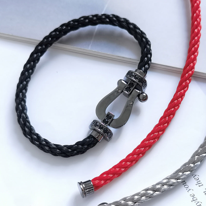 [Noble Jewelry]FORCE LARGE SERIES HORSESHOE BLACK SAMURAI BRACELET