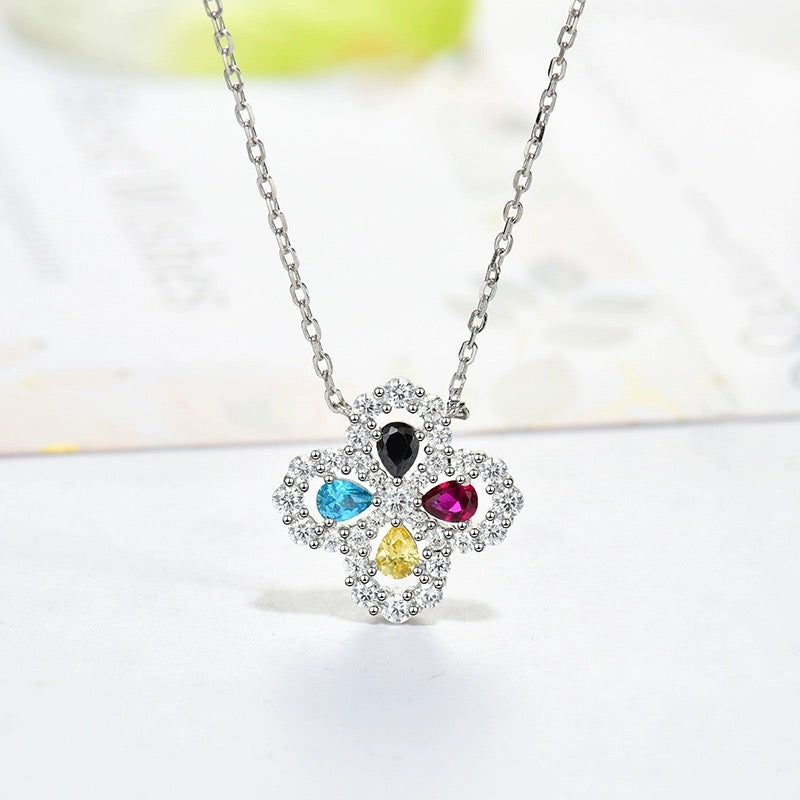 [Noble Jewelry]LOOP NECKLACE FULL MOTIF DIAMOND 16MM MULTIPLE COLORS