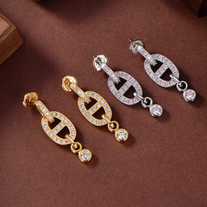 [Noble Jewelry]HM CHAINE DIAMOND EARRINGS