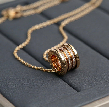 [Noble Jewelry]ZERO 1 PINK GOLD DIAMOND NECKLACE