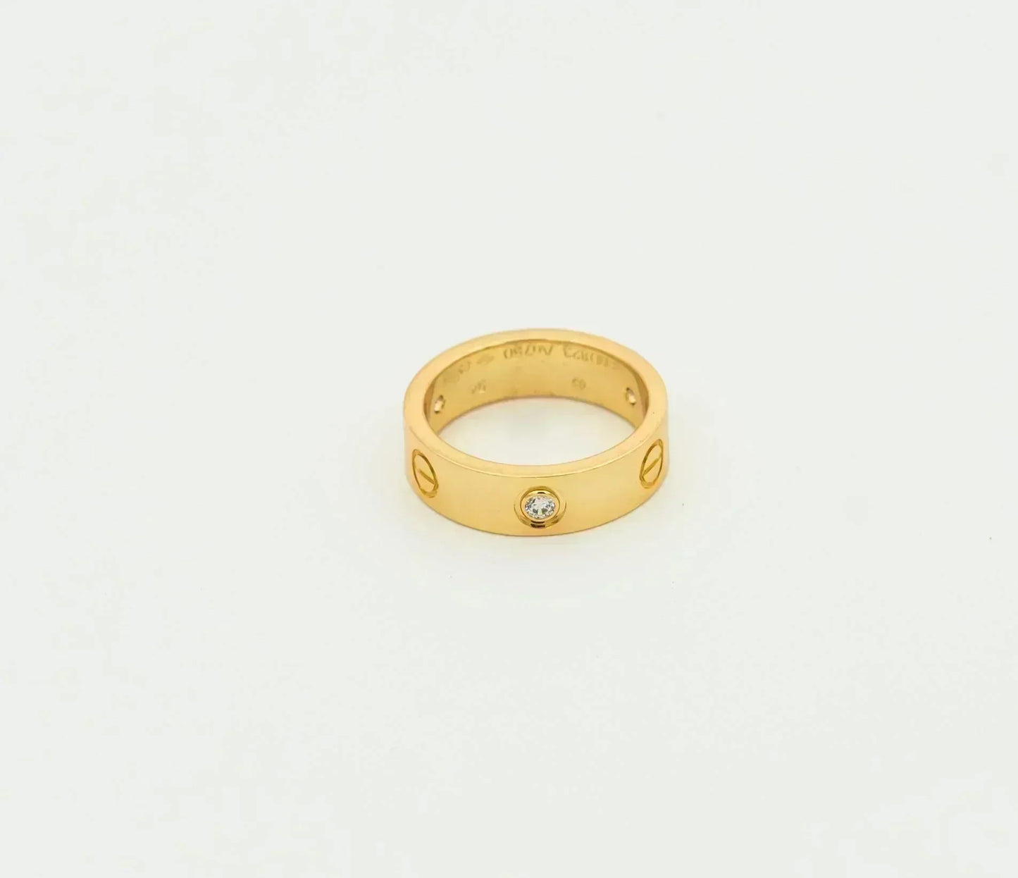 [Noble Jewelry]LOVE RING 5.5MM 3 DIAMONDS GOLD