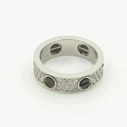 [Noble Jewelry]LOVE RING 5.5MM DIAMONDS PAVED CERAMIC