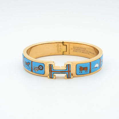 [Noble Jewelry]H PINK GOLD BRACELET BLUE CERAMIC