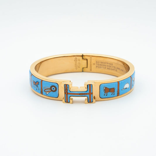 [Edler Schmuck]H ROSA GOLD ARMBAND BLAU KERAMIK