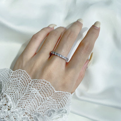 [Noble Jewelry]Sparkling Round Cut Tennis Ring