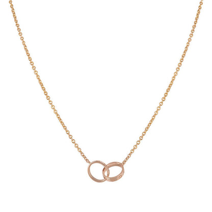 [Noble Jewelry]LOVE NECKLACE DOUBLE RING PINK GOLD