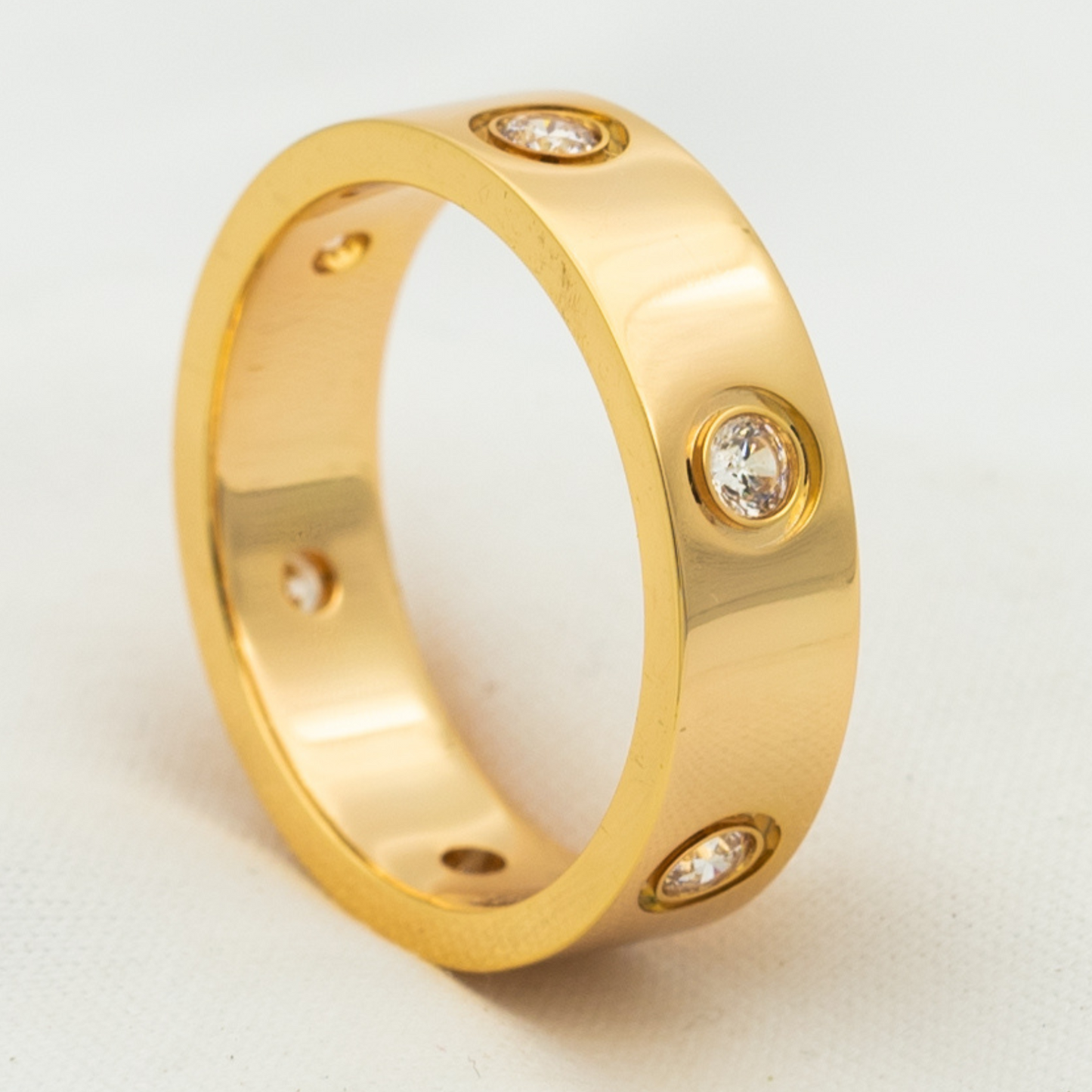 [Noble Jewelry]LOVE RING 5.5MM 6 DIAMONDS PINK GOLD