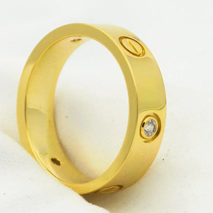 [Noble Jewelry]LOVE RING 5.5MM 3 DIAMONDS GOLD