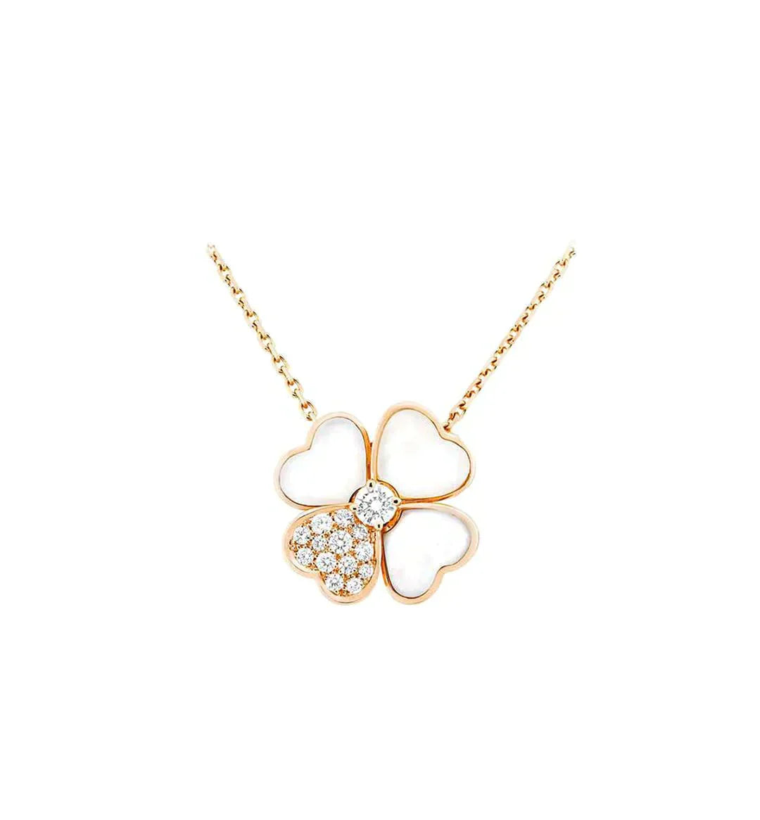 [Edler Schmuck]CLOVER MOP DIAMOND ROSÉGOLD HALSKETTE