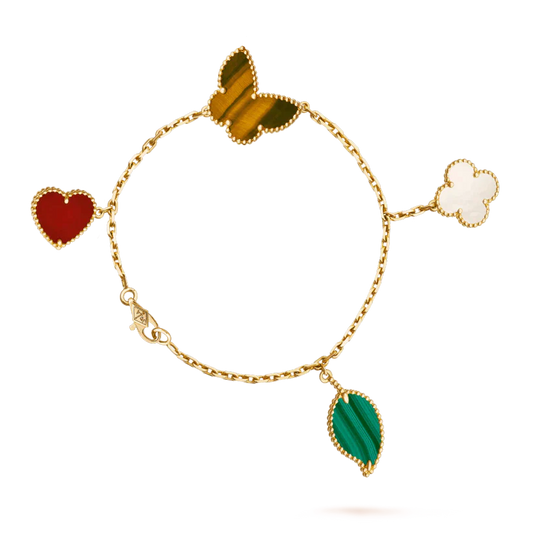 [Noble Jewelry]LUCKY SPRING 5 MOTIF GOLD BRACELET