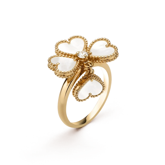 [Noble Jewelry]SWEET CLOVER WHITE MOP RING