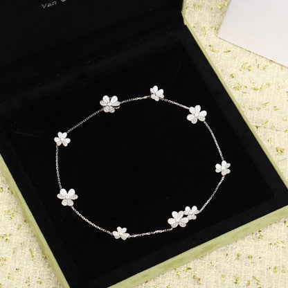 [Edler Schmuck]FRIVOLE SILBER 9 BLUMEN HALSKETTE