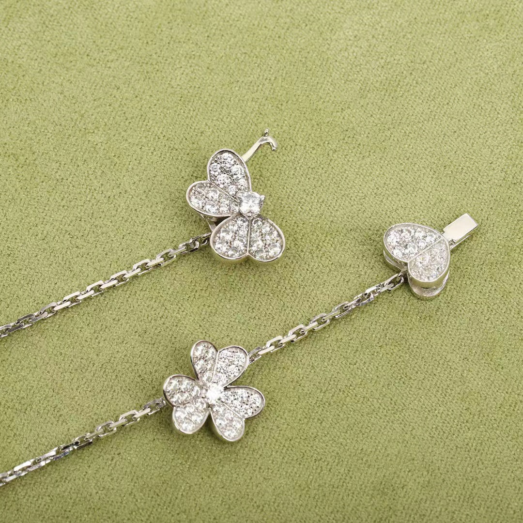 [Edler Schmuck]FRIVOLE SILBER 9 BLUMEN HALSKETTE