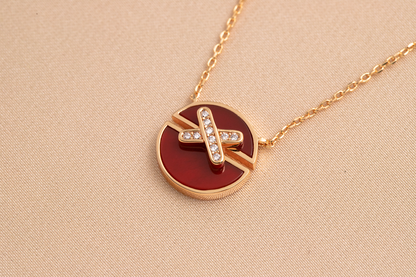 [Noble Jewelry]JEUX DE PINK GOLD DIAMOND NECKLACE