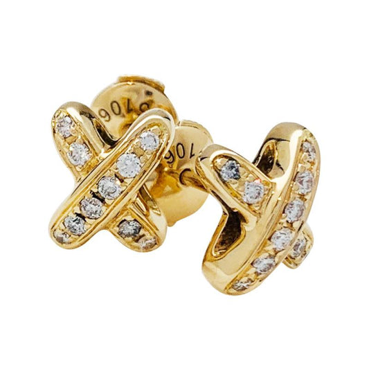 [Noble Jewelry]JEUX DE GOLD DIAMOND EARRINGS