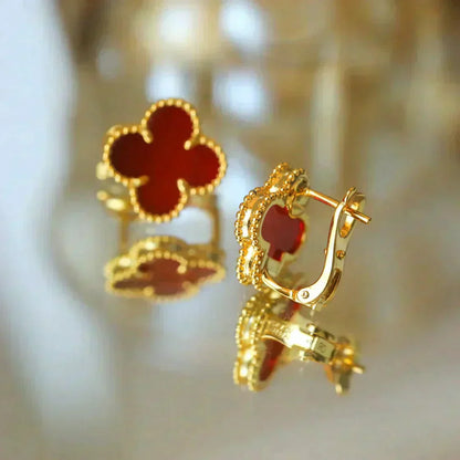 [Edler Schmuck]CLOVER MEDIUM 1 MOTIFS CARNELIAN OHRRINGE