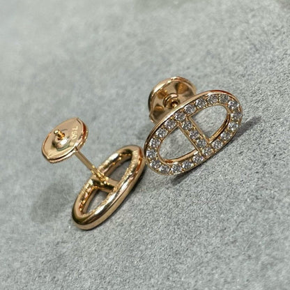 [Noble Jewelry]HM FULL DIAMOND PIG NOSE STUD EARRINGS