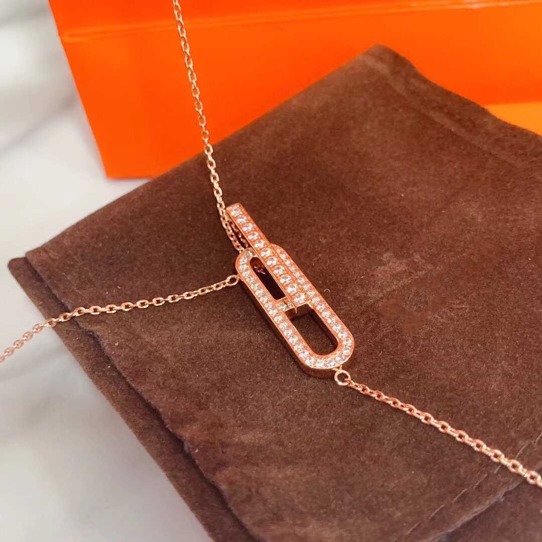 [Noble Jewelry]HM NECKLACE PLATINUM ROSE GOLD DIAMOND