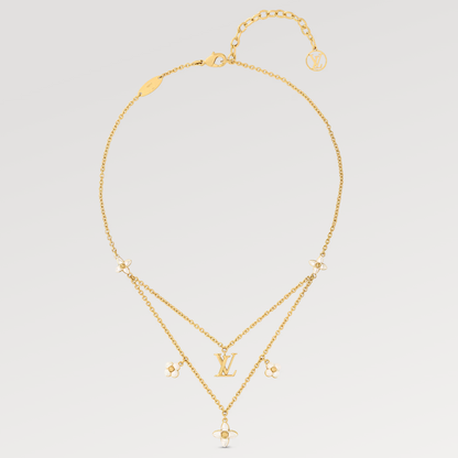 [Noble Jewelry]FLOWERGRAM GOLD MOP DOUBLE ROW NECKLACE