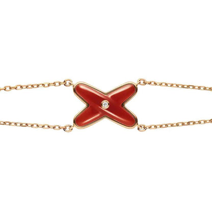 [Noble Jewelry]JEUX BRACELET CARNELIAN PINK GOLD 1 DIAMOND