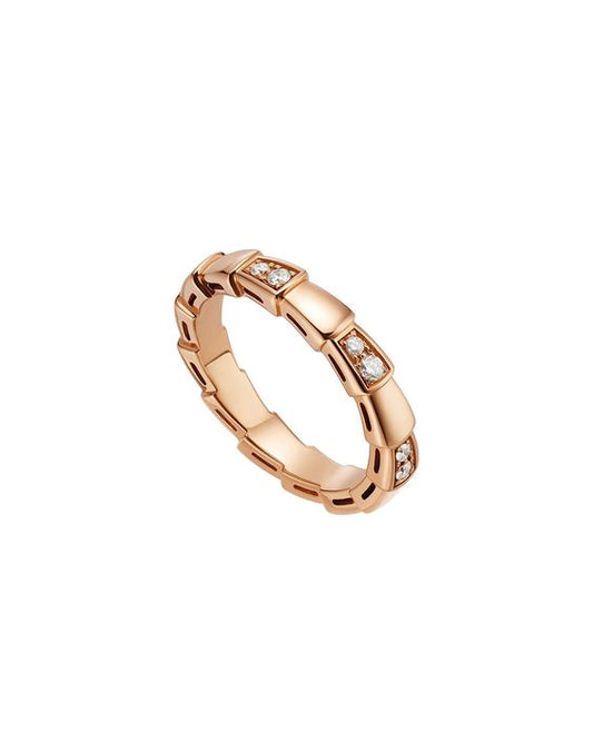 [Noble Jewelry]SERPENTI RING PINK GOLD  3MM