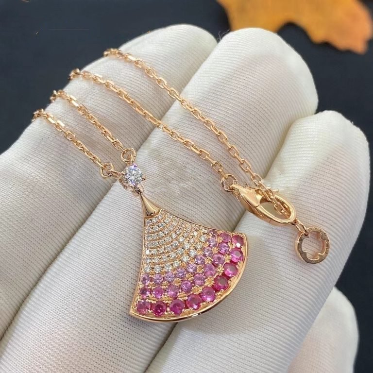 [Edler Schmuck] TRAUM HALSKETTE ROSA GOLD ROSA DIAMANT