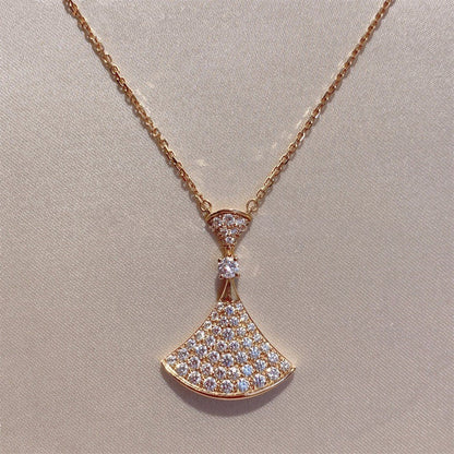 [Edler Schmuck] TRAUM HALSKETTE ROSA GOLD VOLLER DIAMANT