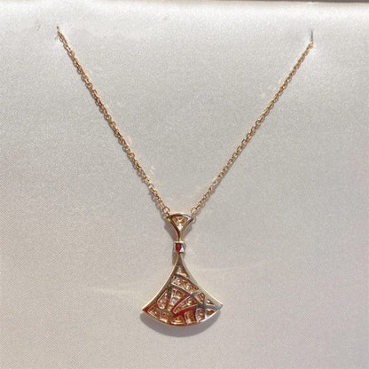 [Edler Schmuck] TRAUM HALSKETTE ROSA GOLD VOLLER DIAMANT