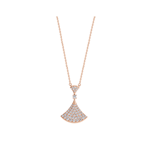 [Edler Schmuck] TRAUM HALSKETTE ROSA GOLD VOLLER DIAMANT