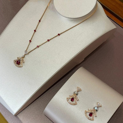 [Noble Jewelry]DREAM NECKLACE CARNELIAN DIAMOND PINK GOLD