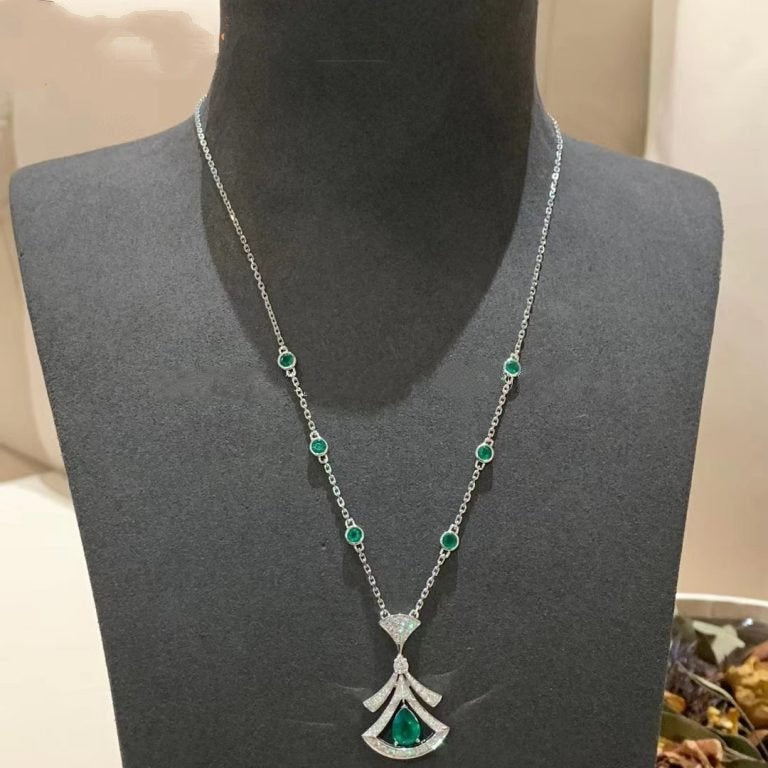 [Noble Jewelry]DREAM NECKLACE MALACHITE DIAMOND SILVER