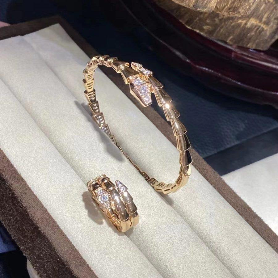 [Noble Jewelry]SERPENTI BRACELET DIAMONDS PINK GOLD